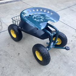 New Rolling Work Seat Garden Stool Cart