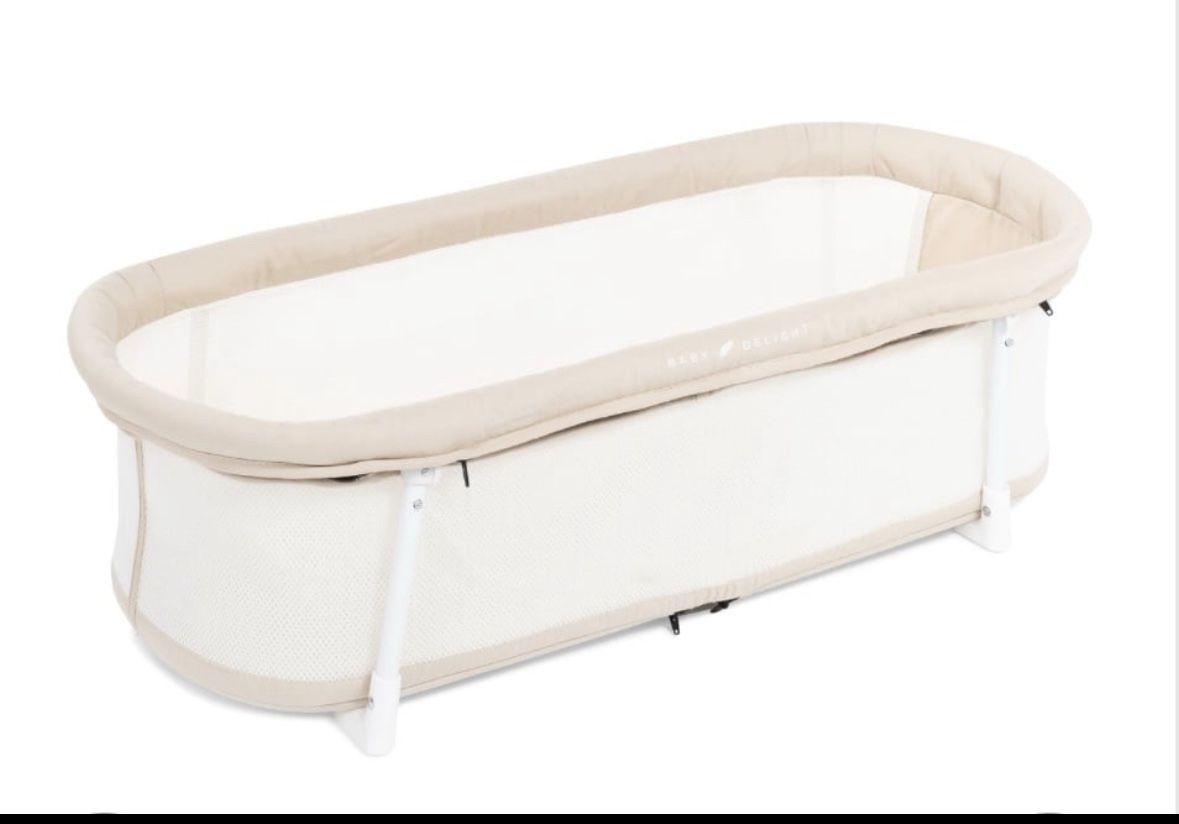 Baby Delight Snuggle Nest Bassinet, Portable Baby Bed, For Infants 0 – 5 Months, Organic Oat  Open box item
