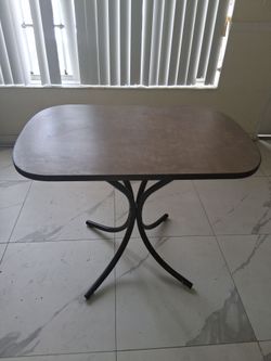 Small Dining Table with Metal Base