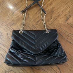 Shein Hand, Shoulder, or Crossbody Bag - Black with Gold Colored Hardware in Excellent Condition
