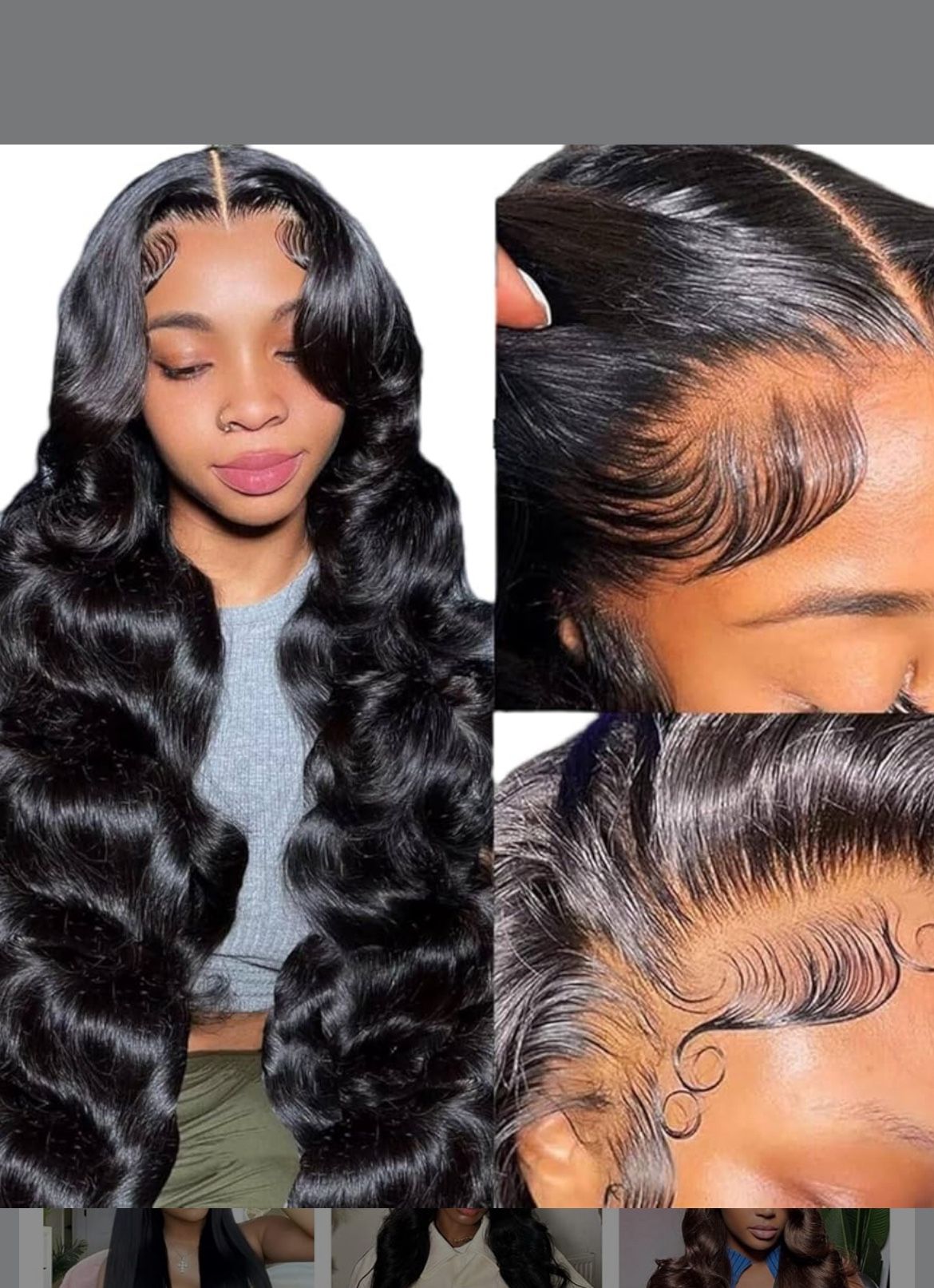Black 13x4 Lace Front Human Hair Body Wave Pre Plucked 200% Density Wig 22 Inch *NEW*