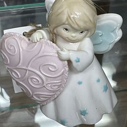 Angel With Heart, Ceramic Figurr