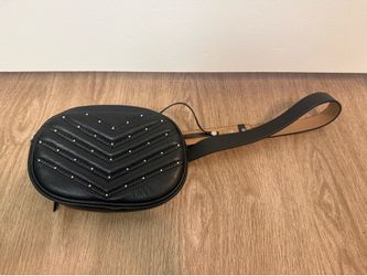 Never Used Rebecca Minkoff Black Studded Quilted Leather Waist Bag