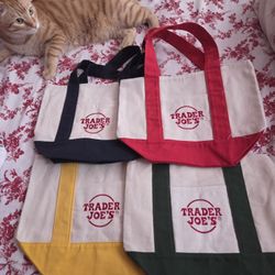 Trader Joe's Mini Canvas Tote Bags 