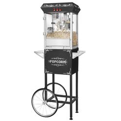 🍿 Great Northern Popcorn Machine with Cart – 8oz – Black – Like New