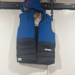 Men’s Medium Puffy SPYDER Team USA Vest with Hoodie 