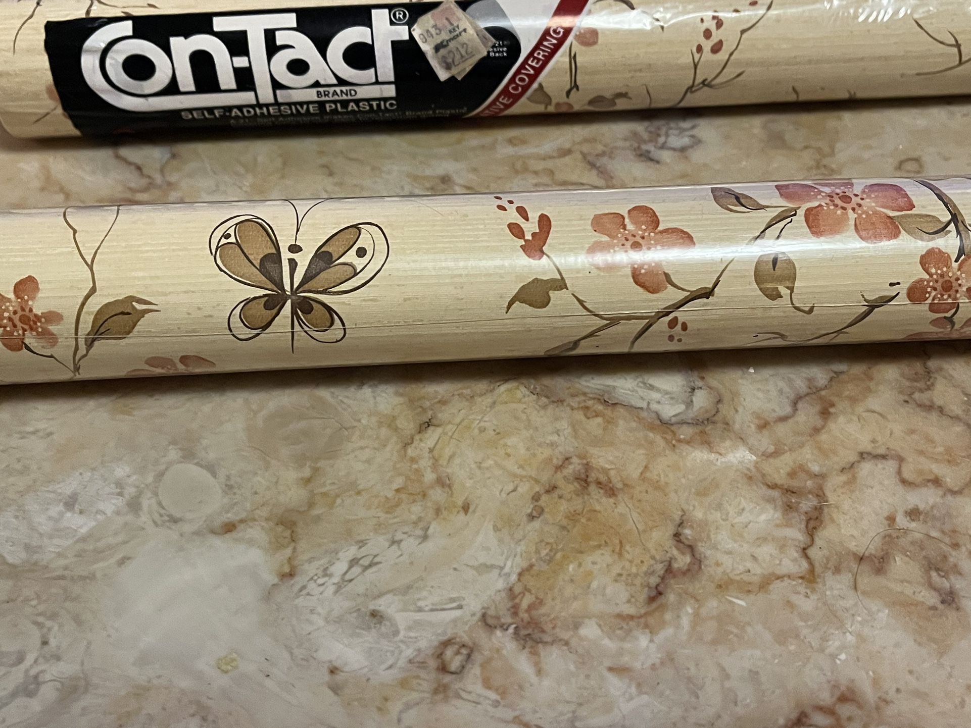 4 Rolls Vintage Contact Paper Self-Adhesive 1980s Flowers/Butterflys Brown #9223, #9228