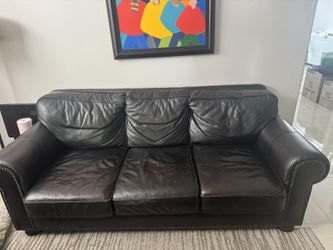 Brown Leather Sofa