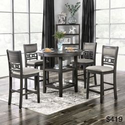 Round Counter Height Dining Table Set 