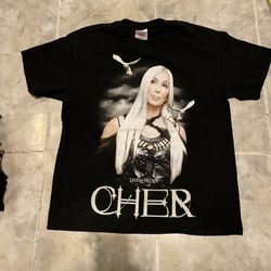 Vintage 2002 CHER LIVING PROOF Farewell TOUR Concert T-Shirt Size L Double Sided