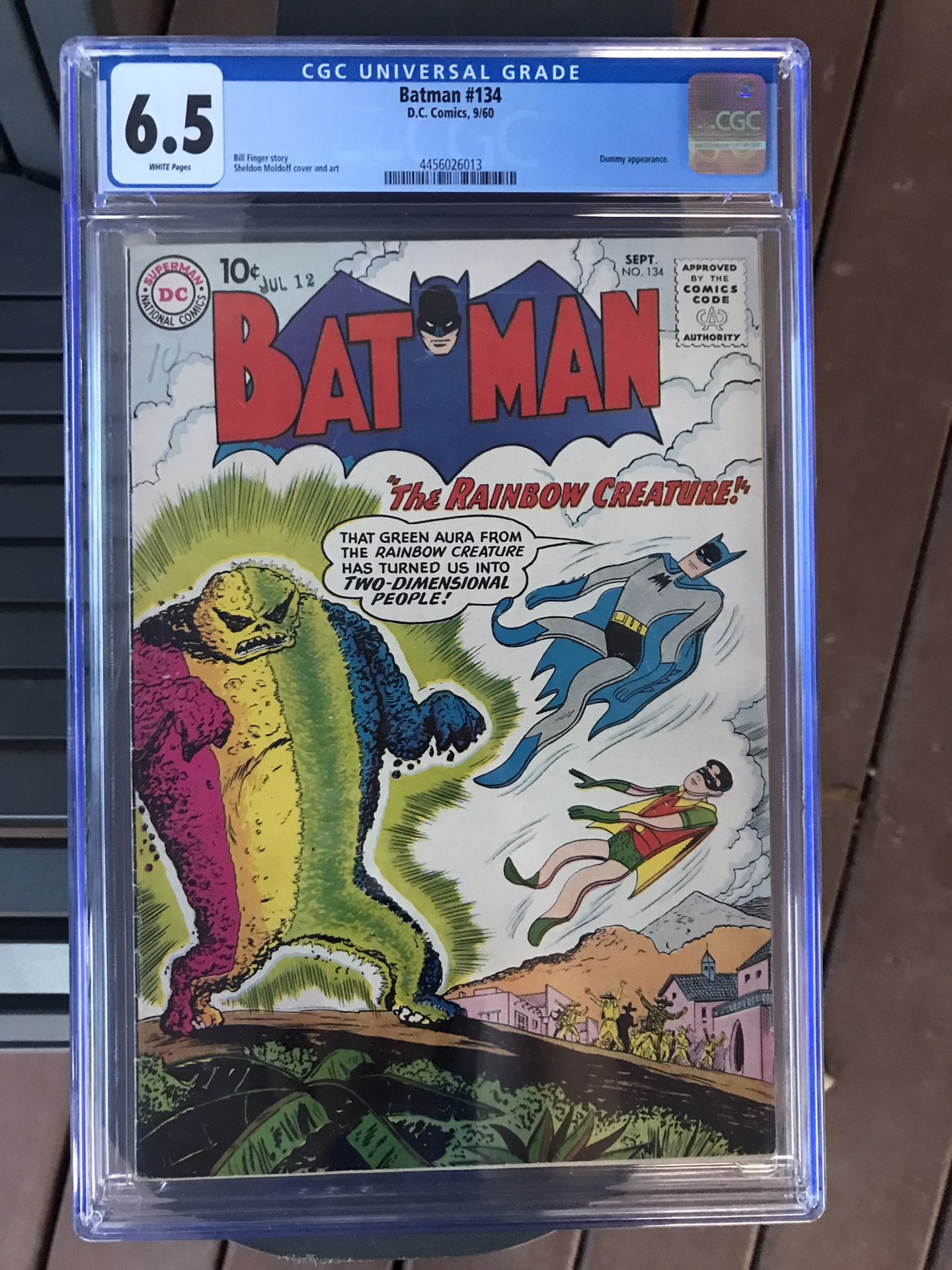 Batman #134 (1960) CGC 6.5 — White Pages; Batman vs. The Rainbow Creature