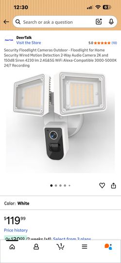 deertalk floodlight camera wired new