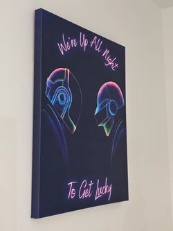 Daft Punk Neon Canvas Wall Art