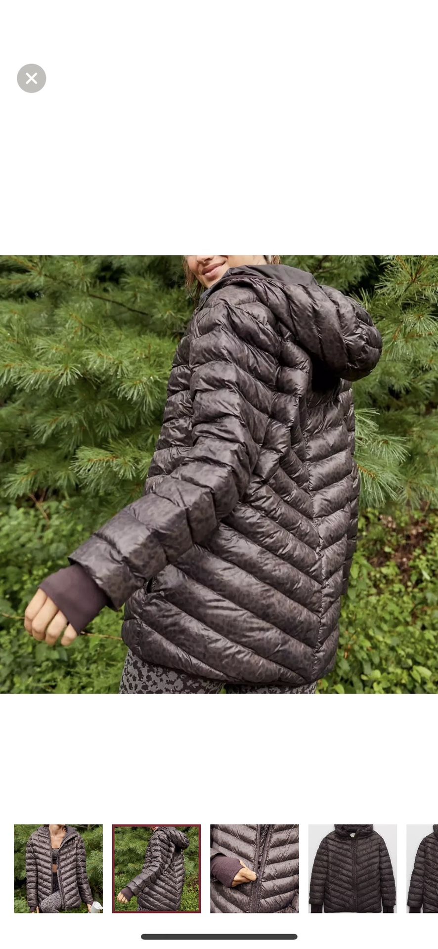 Aerie offline dark brown leopard packs me puffer jacket size S. NWT