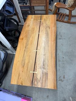 World market wooden live edge coffee table