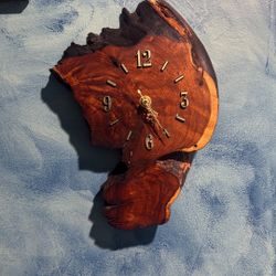 Mesquite Curly Burlwood Clock