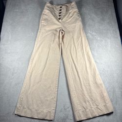 BODEN High Waist Wide Leg Trousers Women’s 4 Long Peach Beige #251