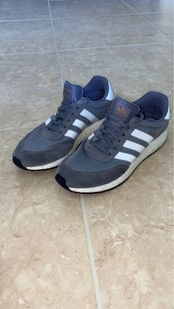Adidas Iniki Grey with gold lace tips