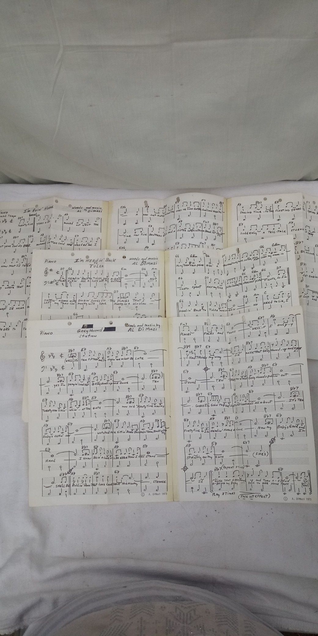 Original Al Di Masi written sheet music