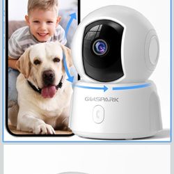 GOLSPARK Indoor Security Camera 2K, Pet Camera for Home Security, Dog Cam Pan/Tilt, Motion Tracking, 2-Way Audio, Night Vision Baby Monitor, Siren Ale