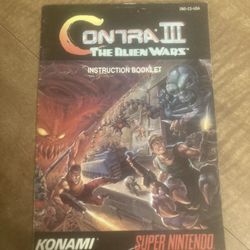Contra III Alien Wars Manual Only Super Nintendo