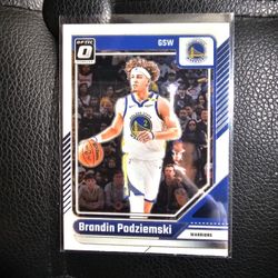 BRANDIN PODZIEMSKI WARRIORS OPTIC BLUE PANINI NBA SPORTS CARD!