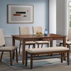 New! 6PC Wood Dining Set *FREE DELIVERY*