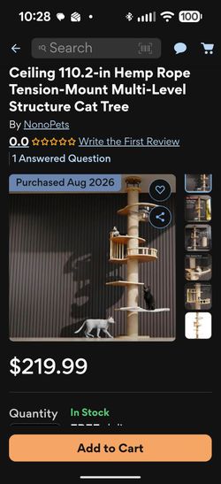 Cat Tree Pole (floor to ceiling)