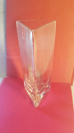 Glass Triangle Vase - 8" Tall - $5!