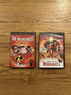 The Incredibles 1 and 2 DVDs.