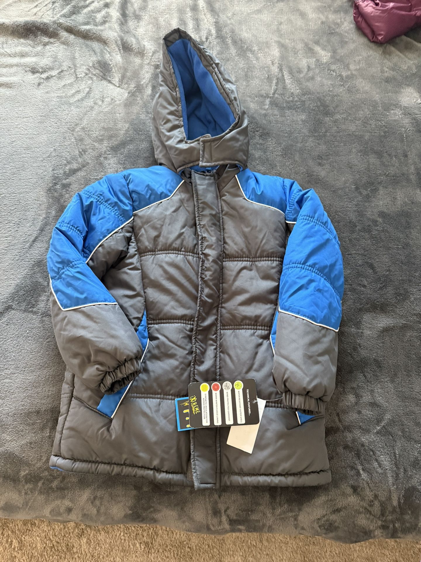 Ixtreme Little Boys Hooded Colorblocke Charcoal size 7