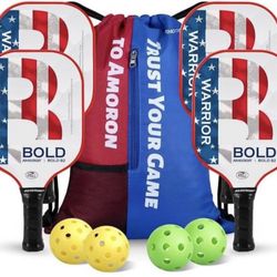 New Pickleball Set. Graphite Carbon And Fiberglass 
