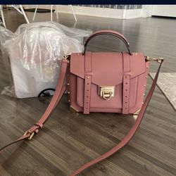 Michael Kors Manhattan Medium Leather Satchel Pink New