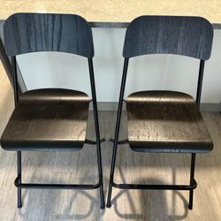 Two Black IKEA  FRANKLIN Bar Stools with Backrest