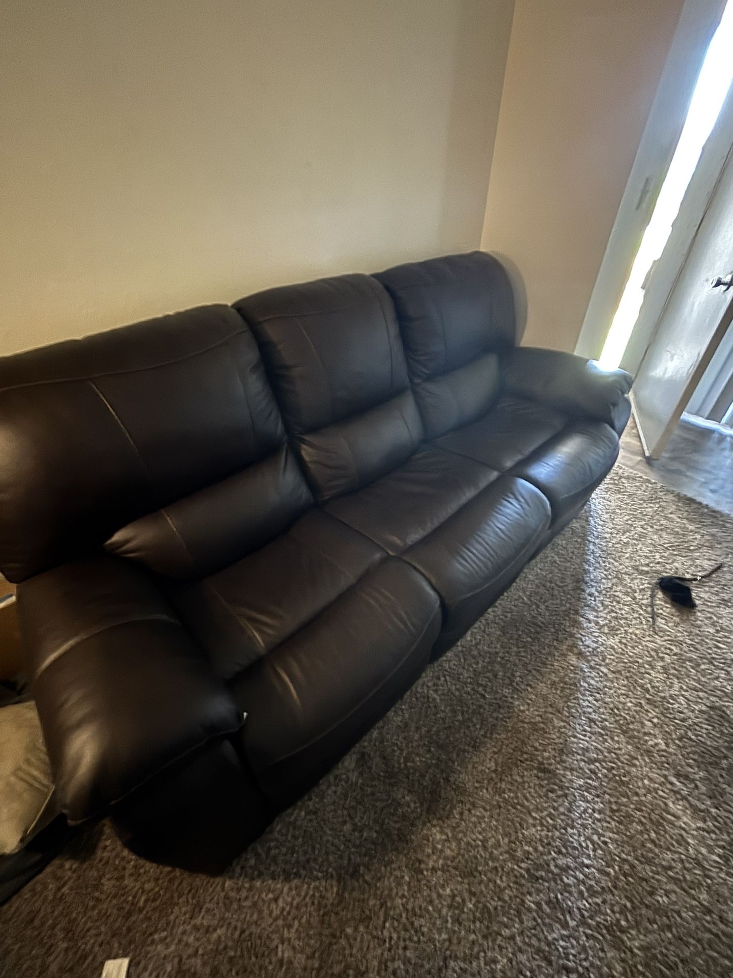 Leather Couch W/electric Recliners
