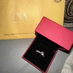 2 carat moissanite engagement ring GRA certified GORGEOUS!!
