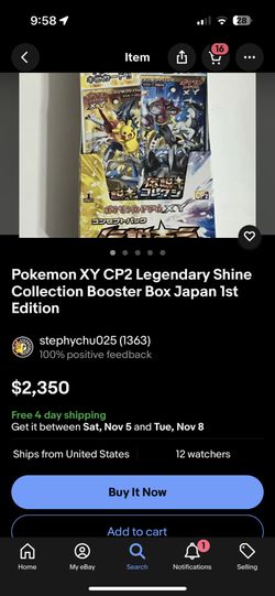 pokemon xy cp2 legendary shine collection booster box japan 1st edition for  Sale in Melrose Park, IL - OfferUp
