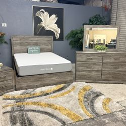 Very Pretty Ashley Furniture Queen Size Bedroom Set With Nectar Mattress - Delivery Available