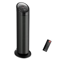 Lasko 22" Oscillating 3-Speed Remote Controlled Ceramic Tower Space Heater, Black