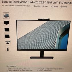 Lenovo Monitor ThinkVision T24v-20 