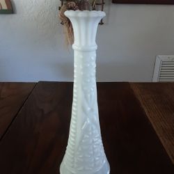 Milk Glass Bud Vase 9" Tall