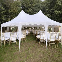 Tienda de fiesta de 20ftx14.5ft Carpa de boda octágono grande de 8 paredes Tienda de campaña al aire libre Gazebo - Blanco