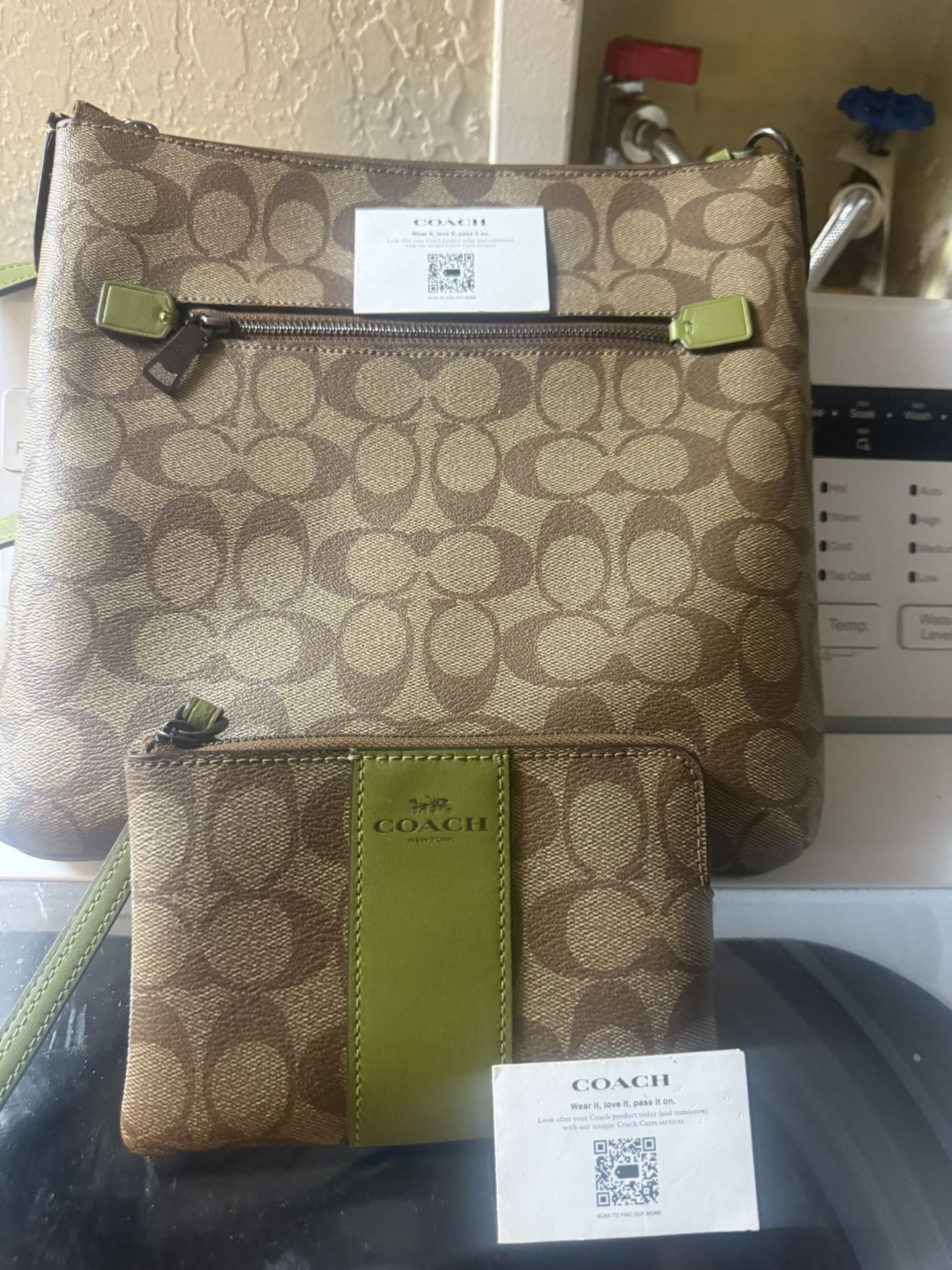 Green Crossbody Coach Purse