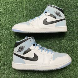 Jordan 1 Mid Ice Blue size 10 USED But Clean