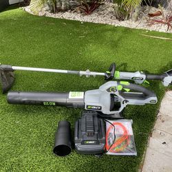 Cordless EGO 56V Blower + String Trimmer Combo (Battery & Charger Included)