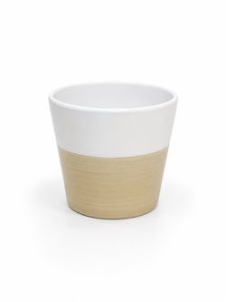 Pennington 5 Inch Bamboo Flare Plant Pot Matte White Decorative Planter