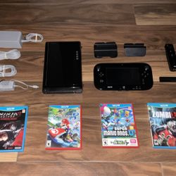 Nintendo Wii U Complete Bundle W/ 4 Games,  2 Wiimotes & Gamepad