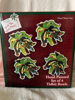 Brighten the Season Christmas Hand Painted Set of 4 Bowls