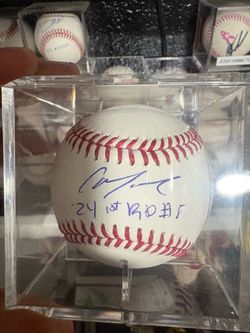 Christian Moore signed baseball Angels baseball