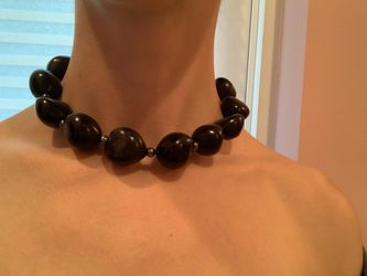 Black tribal seed pod necklace